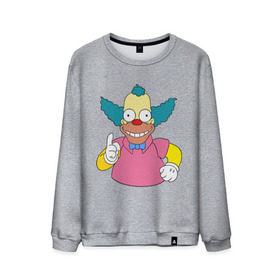 Мужской свитшот хлопок с принтом Клоун красти в Ухте, 100% хлопок |  | simpsons | клоун | мультики | мультфильмы | симпсоны