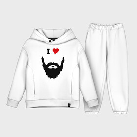 Детский костюм хлопок Oversize с принтом Люблю бороду в Ухте,  |  | борода