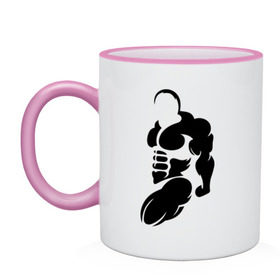 Кружка двухцветная Бодибилдер (Культурист).: в Ухте, керамика | объем — 330 мл, диаметр — 80 мм. Цветная ручка и кайма сверху, в некоторых цветах — вся внутренняя часть | bodybuilding | power | sport | мощь | мускулы | мышцы | сила | спорт