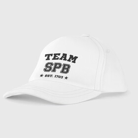 Детская бейсболка с принтом Team Saint-Petersburg в Ухте, 100% хлопок | классический козырек, металлическая застежка-регулятор размера | Тематика изображения на принте: team spb | город | города | города россии | питер | санкт петербург | спб