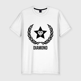 Мужская футболка премиум с принтом Diamond Star в Ухте, 92% хлопок, 8% лайкра | приталенный силуэт, круглый вырез ворота, длина до линии бедра, короткий рукав | bshirts | swag | алмаз | бриллиант | драгоценности | камень | сваг | свэг