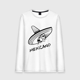 Мужской лонгслив хлопок с принтом Mexicano в Ухте, 100% хлопок |  | mexicano | skull | мексиканец | череп