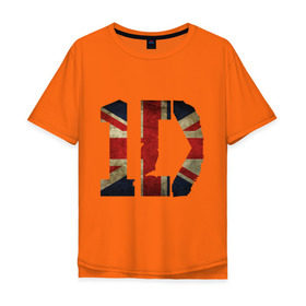 Мужская футболка хлопок Oversize с принтом 1D British flag в Ухте, 100% хлопок | свободный крой, круглый ворот, “спинка” длиннее передней части | 1d | british flag | flag | keep calm | music | one direction | британский флаг | флаг