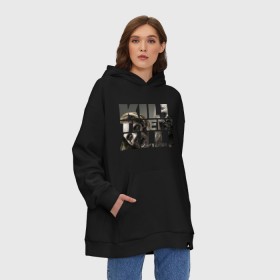 Худи SuperOversize хлопок с принтом Kill them all в Ухте, 70% хлопок, 30% полиэстер, мягкий начес внутри | карман-кенгуру, эластичная резинка на манжетах и по нижней кромке, двухслойный капюшон
 | зомби