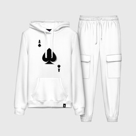 Женский костюм хлопок (с толстовкой) с принтом Пиковый туз в Ухте,  |  | игральные карты | карты | пики | покер | туз