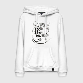 Мужская толстовка хлопок с принтом тигр в Ухте, френч-терри, мягкий теплый начес внутри (100% хлопок) | карман-кенгуру, эластичные манжеты и нижняя кромка, капюшон с подкладом и шнурком | Тематика изображения на принте: tattoo | tiger | тату | тигр | узор