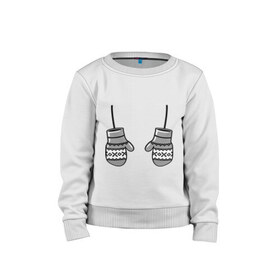 Детский свитшот хлопок Варежки: в Ухте, 100% хлопок | круглый вырез горловины, эластичные манжеты, пояс и воротник | варежка | варежки | рукавички | узор