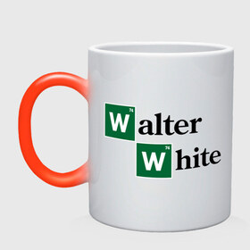 Кружка хамелеон с принтом Walter White в Ухте, керамика | меняет цвет при нагревании, емкость 330 мл | Тематика изображения на принте: breaking bad | meth | walter | white | вайт | варить | во все тяжкие | мет | уолтер