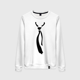 Женский свитшот хлопок с принтом Болтающийся галстук в Ухте, 100% хлопок | прямой крой, круглый вырез, на манжетах и по низу широкая трикотажная резинка  | 