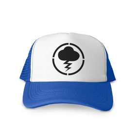 Кепка тракер с сеткой с принтом Знак Misfits в Ухте, трикотажное полотно; задняя часть — сетка | длинный козырек, универсальный размер, пластиковая застежка | знак misfits | отбросы | сериал отбросы