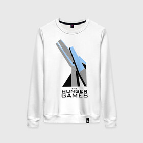 Женский свитшот хлопок с принтом The hunger games в Ухте, 100% хлопок | прямой крой, круглый вырез, на манжетах и по низу широкая трикотажная резинка  | the hunger games | голодные игры | и вспыхнет пламя | кино | фильм
