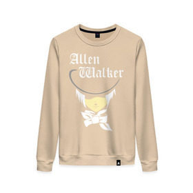 Женский свитшот хлопок с принтом Allen Walker в Ухте, 100% хлопок | прямой крой, круглый вырез, на манжетах и по низу широкая трикотажная резинка  | allen | allen walker | walker | кино | мультфильмы и тв | цилиндр