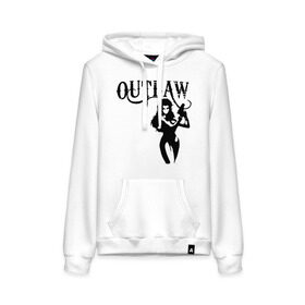Женская толстовка хлопок с принтом Outlaw (вне закона) в Ухте, френч-терри, мягкий теплый начес внутри (100% хлопок) | карман-кенгуру, эластичные манжеты и нижняя кромка, капюшон с подкладом и шнурком | outlaw | вне закона | выстрел | девушка | оружие | прикольные картинки