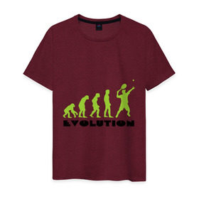 Мужская футболка хлопок с принтом Tennis Evolution в Ухте, 100% хлопок | прямой крой, круглый вырез горловины, длина до линии бедер, слегка спущенное плечо. | tennis evolution | мяч | спорт | теннис | эволюция