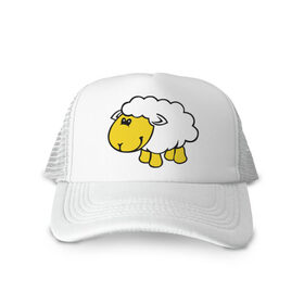 Кепка тракер с сеткой Овечка: в Ухте, трикотажное полотно; задняя часть — сетка | длинный козырек, универсальный размер, пластиковая застежка |