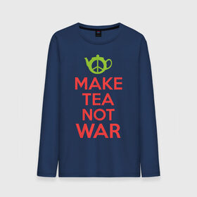 Мужской лонгслив хлопок с принтом Make tea not war в Ухте, 100% хлопок |  | keep calm | make tea not war | прикольные надписи | чай