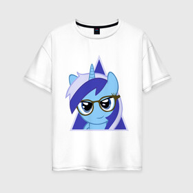Женская футболка хлопок Oversize с принтом Trixie hipster в Ухте, 100% хлопок | свободный крой, круглый ворот, спущенный рукав, длина до линии бедер
 | hipster | my little pony | swag | trixie | дружба   это чудо | мультфильм | пони | поняши | поняшки | сваг | свэг | трикси