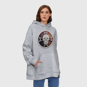 Худи SuperOversize хлопок с принтом Чёрные Храмовники (Black Templars) в Ухте, 70% хлопок, 30% полиэстер, мягкий начес внутри | карман-кенгуру, эластичная резинка на манжетах и по нижней кромке, двухслойный капюшон
 | black templars | warhammer online | кости | череп | чёрные храмовники