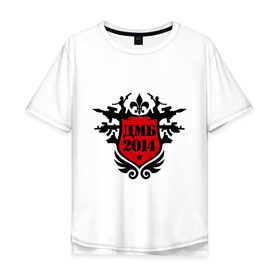 Мужская футболка хлопок Oversize с принтом ДМБ 2014 в Ухте, 100% хлопок | свободный крой, круглый ворот, “спинка” длиннее передней части | армейские | армия | дед | дмб 2014 | силовые структуры