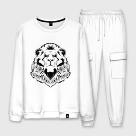 Мужской костюм хлопок Лев силуэт: в Ухте, 100% хлопок | на свитшоте круглая горловина, мягкая резинка по низу. Брюки заужены к низу, на них два вида карманов: два “обычных” по бокам и два объемных, с клапанами, расположенные ниже линии бедра. Брюки с мягкой трикотажной резинкой на поясе и по низу штанин. В поясе для дополнительного комфорта — широкие завязки | животные | лев | лев силуэт | прикольные картинки