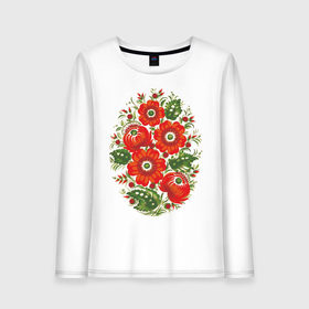 Женский лонгслив хлопок с принтом Живописный эскиз в Ухте, 100% хлопок |  | бабочки | девушкам | живописный эскиз | цветочки