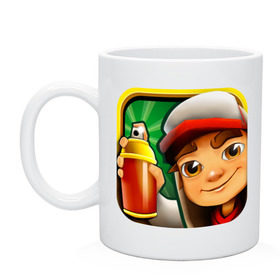 Кружка с принтом Subway Surfers в Ухте, керамика | объем — 330 мл, диаметр — 80 мм. Принт наносится на бока кружки, можно сделать два разных изображения | Тематика изображения на принте: subway surfers | surfer | сабвей сюрфер | сюрфер