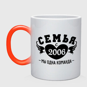 Кружка хамелеон с принтом Семья с 2006 в Ухте, керамика | меняет цвет при нагревании, емкость 330 мл | 