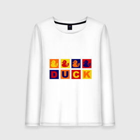 Женский лонгслив хлопок с принтом Duck в Ухте, 100% хлопок |  | duck | дети | животные | утки | утята