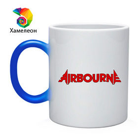 Кружка хамелеон с принтом airbourne в Ухте, керамика | меняет цвет при нагревании, емкость 330 мл | airbourne | kubana | кубана | лого | логотип | метал | музыка | подарок | разное | рок