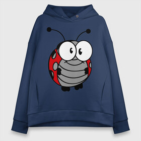 Женское худи Oversize хлопок с принтом Божья коровка в Ухте, френч-терри — 70% хлопок, 30% полиэстер. Мягкий теплый начес внутри —100% хлопок | боковые карманы, эластичные манжеты и нижняя кромка, капюшон на магнитной кнопке | божья коровка | букашка | девушкам | жук | корова