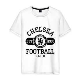 Мужская футболка хлопок с принтом Chelsea футбольный клуб в Ухте, 100% хлопок | прямой крой, круглый вырез горловины, длина до линии бедер, слегка спущенное плечо. | Тематика изображения на принте: 1905 | chelsea | chelsea logo | fc | footbal club | лого | логотип | спорт | футбол | футбольный клуб | челси