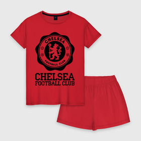 Женская пижама с шортиками хлопок с принтом Chelsea FC в Ухте, 100% хлопок | футболка прямого кроя, шорты свободные с широкой мягкой резинкой | 1905 | chelsea | chelsea logo | fc | footbal club | лого | логотип | спорт | футбол | футбольный клуб | челси