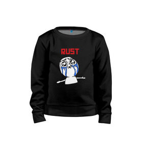 Детский свитшот хлопок с принтом Играешь в Rust? в Ухте, 100% хлопок | круглый вырез горловины, эластичные манжеты, пояс и воротник | Тематика изображения на принте: dayz | rust | дейзи | раст