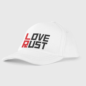 Детская бейсболка с принтом Love Rust в Ухте, 100% хлопок | классический козырек, металлическая застежка-регулятор размера | Тематика изображения на принте: love | playrust | rust | раст