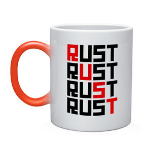 Кружка хамелеон с принтом Rust в Ухте, керамика | меняет цвет при нагревании, емкость 330 мл | playrust | rust | раст