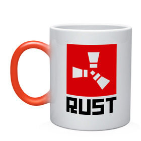 Кружка хамелеон с принтом Rust в Ухте, керамика | меняет цвет при нагревании, емкость 330 мл | playrust | rust | раст