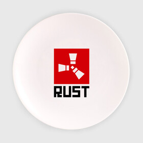Тарелка 3D с принтом Rust в Ухте, фарфор | диаметр - 210 мм
диаметр для нанесения принта - 120 мм | playrust | rust | раст