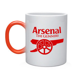 Кружка хамелеон с принтом Arsenal в Ухте, керамика | меняет цвет при нагревании, емкость 330 мл | арсенал | лондон