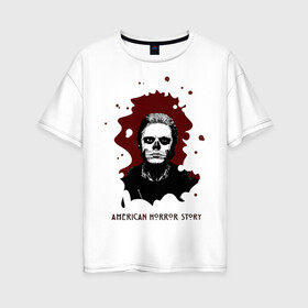 Женская футболка хлопок Oversize с принтом Tate в Ухте, 100% хлопок | свободный крой, круглый ворот, спущенный рукав, длина до линии бедер
 | american horror story | asylum | coven | tate | witches | ведьмы | история ужасов | мертвец | сериал | триллер | ужасы | фармига