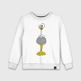 Детский свитшот хлопок Страус: в Ухте, 100% хлопок | круглый вырез горловины, эластичные манжеты, пояс и воротник | бешеный | веселый | длинный | птица | смешной | странный | страус | сумасшедший | упоротый | чокнутый | эму