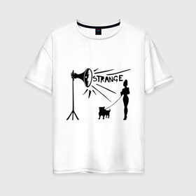 Женская футболка хлопок Oversize с принтом Depeche mode strange в Ухте, 100% хлопок | свободный крой, круглый ворот, спущенный рукав, длина до линии бедер
 | depeche mode | депеш мод | дипи шмот | меломанам | музыка
