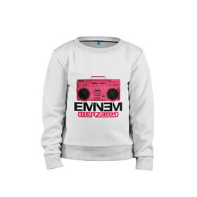 Детский свитшот хлопок с принтом Eminem Berzerk в Ухте, 100% хлопок | круглый вырез горловины, эластичные манжеты, пояс и воротник | Тематика изображения на принте: 