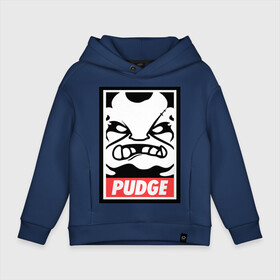 Детское худи Oversize хлопок с принтом Pudge Dota2 в Ухте, френч-терри — 70% хлопок, 30% полиэстер. Мягкий теплый начес внутри —100% хлопок | боковые карманы, эластичные манжеты и нижняя кромка, капюшон на магнитной кнопке | dota | obey | pudge | дота | пудж