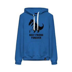Женская толстовка хлопок с принтом Годзилла Best friend в Ухте, френч-терри, мягкий теплый начес внутри (100% хлопок) | карман-кенгуру, эластичные манжеты и нижняя кромка, капюшон с подкладом и шнурком | Тематика изображения на принте: годзилла | динозавр | друг | лучший | навек | навсегда | тираннозавр