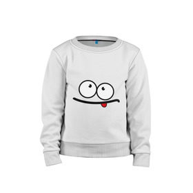 Детский свитшот хлопок Смешная рожица: в Ухте, 100% хлопок | круглый вырез горловины, эластичные манжеты, пояс и воротник |