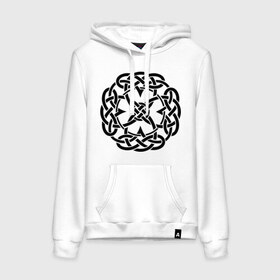 Женская толстовка хлопок с принтом Сложный кельтский узор в Ухте, френч-терри, мягкий теплый начес внутри (100% хлопок) | карман-кенгуру, эластичные манжеты и нижняя кромка, капюшон с подкладом и шнурком | кельтский узор | орнамент | узор