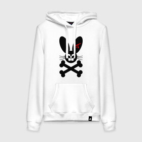 Женская толстовка хлопок Зловещий заяц: в Ухте, френч-терри, мягкий теплый начес внутри (100% хлопок) | карман-кенгуру, эластичные манжеты и нижняя кромка, капюшон с подкладом и шнурком | животное | зловещий заяц | зубы | кости | кролик