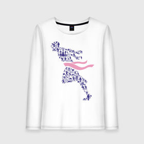 Женский лонгслив хлопок с принтом Победа (спортивная абстракция) в Ухте, 100% хлопок |  | победа | спорт | спортивная