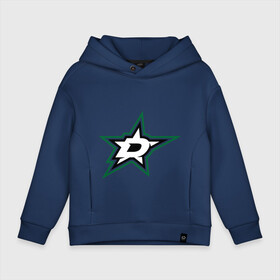Детское худи Oversize хлопок с принтом HC Dallas Stars в Ухте, френч-терри — 70% хлопок, 30% полиэстер. Мягкий теплый начес внутри —100% хлопок | боковые карманы, эластичные манжеты и нижняя кромка, капюшон на магнитной кнопке | Тематика изображения на принте: club | dallas | hockey | stars | клуб | хоккей