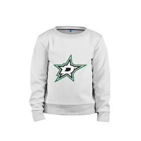 Детский свитшот хлопок с принтом HC Dallas Stars в Ухте, 100% хлопок | круглый вырез горловины, эластичные манжеты, пояс и воротник | Тематика изображения на принте: club | dallas | hockey | stars | клуб | хоккей